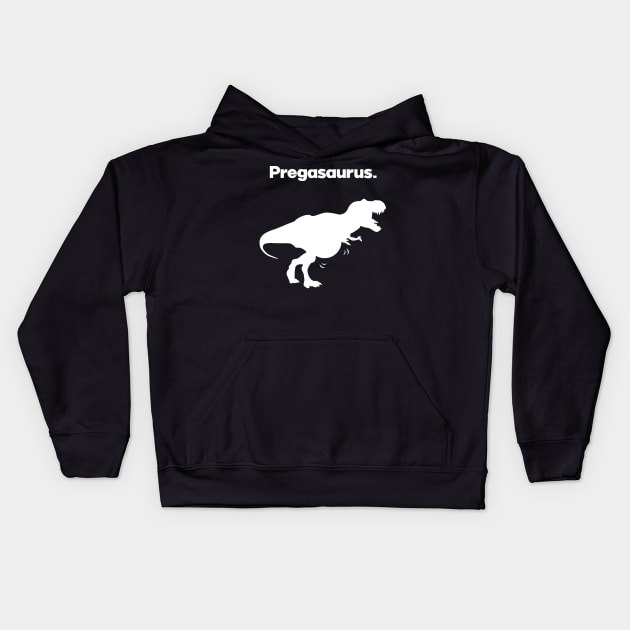 Pregasaurus Pregnant Dinosaur T-rex Kids Hoodie by Wearing Silly